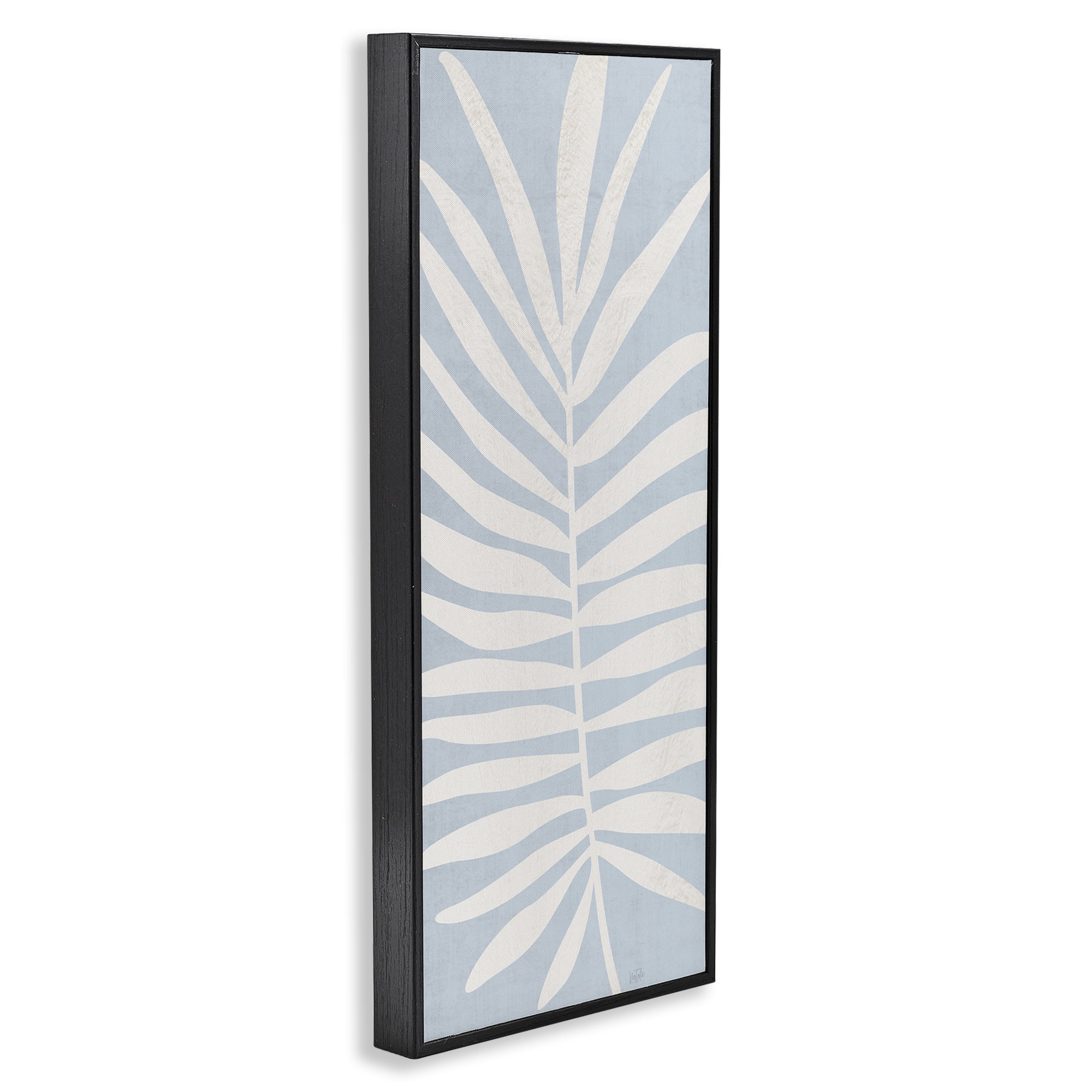 Stupell Industries Leaf Silhouette on Sky Blue Black Framed Giclee Art, design by Natalie Carpentieri