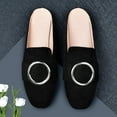 thumbnail image 2 of TOWED22 Flat Shoes For Women,Mules for Women Flats Slip On Backless Flat Mule Pointed Toe Slides Loafer Shoes,Black, 2 of 3