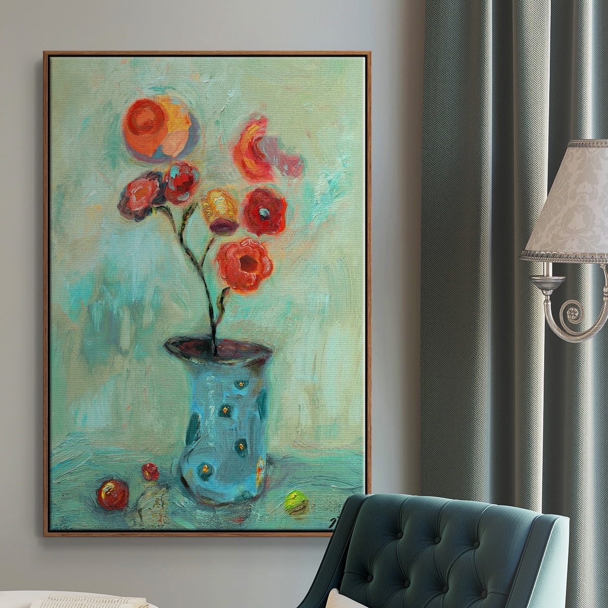 Orange Pop Framed Premium Gallery Wrapped Canvas - Ready to Hang