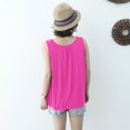thumbnail image 7 of Qiopertar Women's Tank Tops Flowy Round Neck Sleeveless Solid Casual Loose Summer Tops Hot Pink XL, 7 of 7