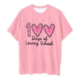thumbnail image 4 of FAOWME T-Shirt Mode Enfant Col Rond Imprimé Cœur Manches Courtes Rose 8-9 Ans, 4 of 4
