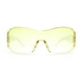 thumbnail image 2 of Kids Size Glitter Arm Wrap Shield Racer Rimless Plastic Sunglasses Clear - Yellow, 2 of 4