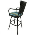 thumbnail image 2 of Outdoor Extra Tall Patio Bar Stool 34" Erin Black - Aqua Stripe, 2 of 2