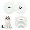 thumbnail image 1 of Tazón de Comida para Gatos de Bargains Únicos, Diseño de Cerámica Poco Profundo y Ancho, Tazones para Gatos, Platos para Comida y Agua para Gatos de Interior, Blanco y Negro, 1 of 7