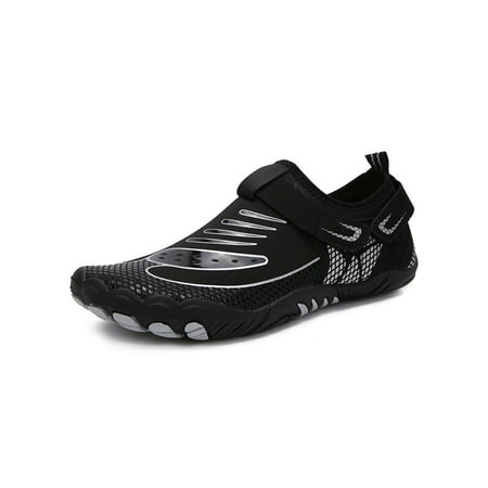 

Wazshop Unisex Beach Shoe Aqua Water Shoes Slip On Barefoot Non-Slip Quick Dry Athletics Womens Mens Hiking Lightweight Black 7