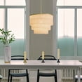 thumbnail image 6 of Novogratz x Globe Janis 1-Light Matte Gold Pendant Light with White Fabric Fringe Shade, 6 of 7
