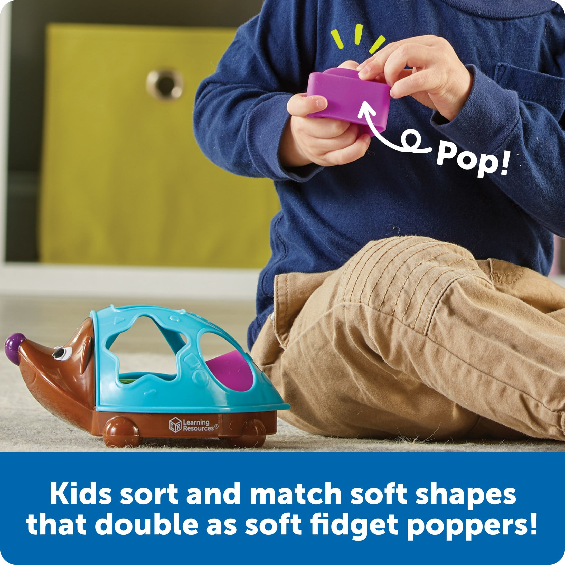 Learning Resources Spike the Fine Motor Hedgehog Poppin' Shapes Sorter, Toddler Learning Toys, Ages 18 Months +