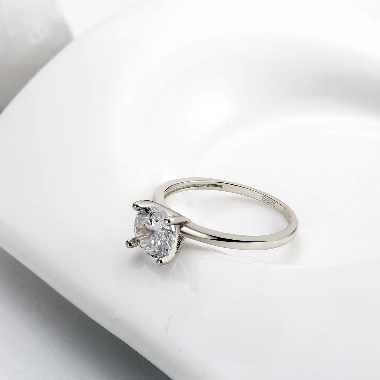 Envy Solitaire 1.25 Ct Engagement Ring for Women Promise Ring for Her Cubic Zirconia Sterling Silver Ginger Lyne