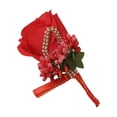 thumbnail image 2 of Jumpingount Boutonniere reutilizable Apariencia realista y Pin Fixture Broches Flores Accesorios Artificial Accesorios de disfraces Rojo, 2 of 6