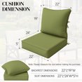 thumbnail image 3 of Snubbull Outdoor Deep Seat Cushion Set, 4 Pieces 24"x24"x5" Patio Furniture Replacement Cushions with Tie Straps, Waterproof Fade Resistant Removable Zipper Cover, Light Green, 3 of 7