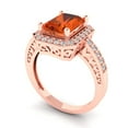 thumbnail image 2 of Halo Engagement Ring for Women - 2.78ct Simulated Red Diamond in 14K Rose Gold Promise Ring, 2 of 6