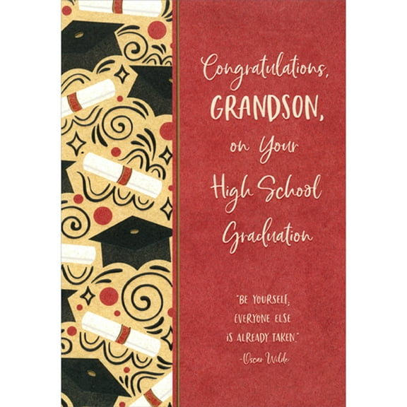 Designer Greetings Be Yourself, Everyone Else is Already Taken: Oscar Wilde High School Graduation Congratulations Card for Grandson