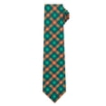 thumbnail image 2 of Jacob Alexander Diagonal Checkered Plaid Extra Long Neck Tie for Big and Tall Men - Green Orange, 2 of 7