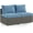 Blue, variant on RoyalCarft 2 Piece Patio Armless Sofa, Outdoor Wicker Sectional Furniture with Cushion, Additional Loveseats for Garden Backyard, Blue