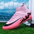 thumbnail image 2 of Men's Soccer Shoes High-Tops Lace-Up Non-Slip Spikes Indoor Football Futsal TF Turf Cleats, 2 of 8
