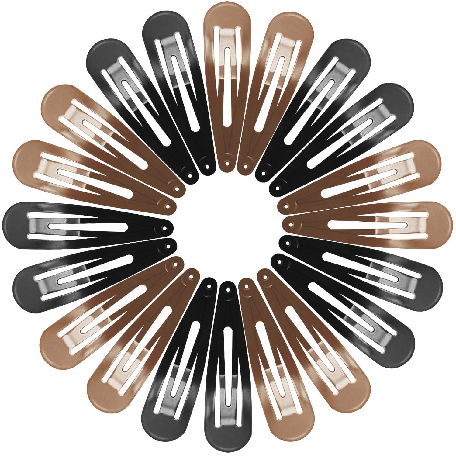 TORUBIA Women Hair Clips, 40 Pcs 7cm / 2.8 Inch Long No Slip Metal Hair Clips Large Snap Hair Clips Barrettes Hairpins for Thick Hair (Brown & Black)