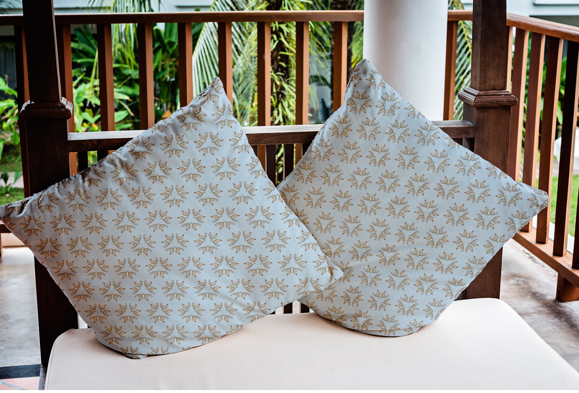 Simply Daisy 16 inch Chickens-go-round Easter Indoor/Outdoor Throw Pillow