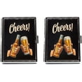 thumbnail image 2 of Set of 2 Metal-Plated 100s Ultra Compact Cigarette Case With Insert (Cheers!), 2 of 5