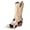 Off-White, variant on Women's Western Cow Print Pull On Cowgirl Knee High Boots Block Heel Booties