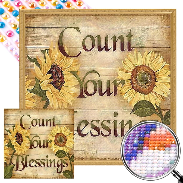 AB Parcial Con Taladro DIY 5D Cuenta Tus Bendiciones 45x45cm