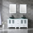 thumbnail image 5 of 60inch White Bathroom Vanity Cabinet Optional Double Sink Tempered Glass Top Mirror for Standard Bathroom, 5 of 6