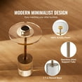 thumbnail image 3 of Clear Acrylic End Table,Acrylic Side Table with a Solid Base,11.9x11.9"Round Tabletop,21.4"High,for Coffee,Drink,Food,Snack used in Living Room,Bedroom,and Study, 3 of 6