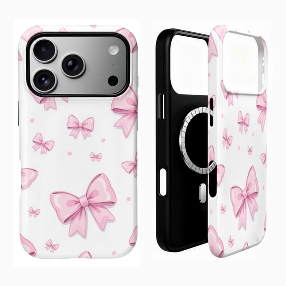 SKLYDDI Cute Pink Flower Case for iPhone 17 Pro Max, Compatible with MagSafe - 233