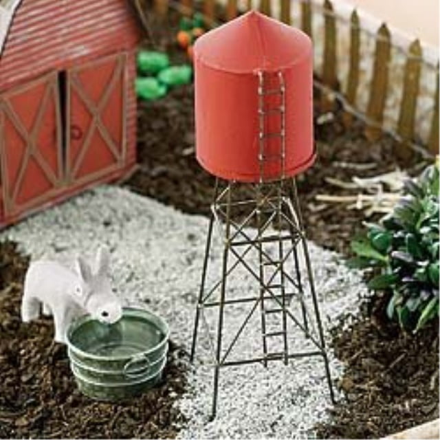Mini Water Tower Miniature Fairy Garden Village Pieces Accessories Decoration Rustic Antiqued Distressed Com - Miniature Fairy Garden Village Mini Water Tower Miniature Fairy Garden Village Pieces Accessories Decoration Rustic Antiqued Distressed Com - Miniature Fairy Garden Village