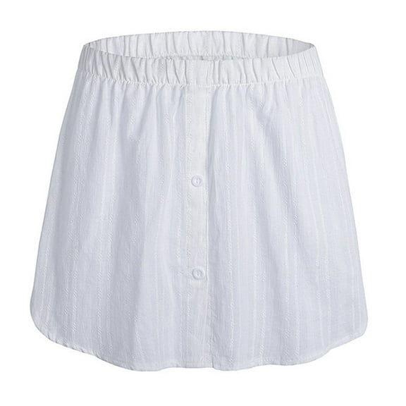 Yageerya 1Pc Woman Simple White Mini Skirt Fake Shirt Blouse for Casual Clothes