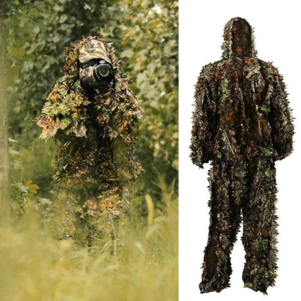 Ginsco 3D Leafy Camo Poncho Camoflage Woodland Cape Ghillie Suit For - View #4