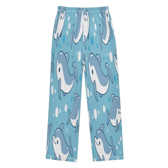 Boy's Pajama Pants Boys' Long Sleep Pants Children's Pajama Pants Loose Fitting Pajama Pants are Convenient to Put on and Take off S Blue Cartoon Dolphin