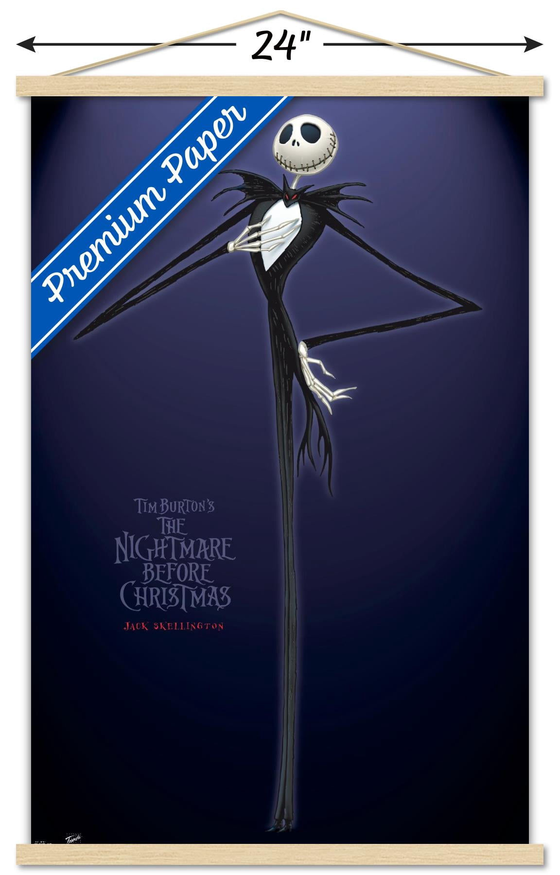 Disney Tim Burton's The Nightmare Before Christmas - Jack Wall Poster with Wooden Magnetic Frame, 22.375" x 34"