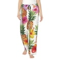 thumbnail image 2 of Goofa Hawaiian Pineappl Printed Soft Pajama Pants for Women, Wide Leg Comfy Casual Lounge Yoga Pants-XX-Large, 2 of 9