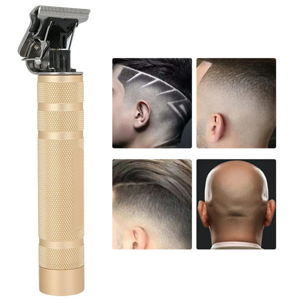 Professional Cordless Outliner Hair Trimmer, 0mm Baldheaded Hair Clipper  T-Blade Hair Clipper for Men Zero Gapped Detail Beard Shaver Barbershop  Kit(Gold) 