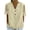 Khaki, variant on ZQUUVOU Women's Tops Short Sleeve Cotton Linen Solid Color V Neck T-Shirt Loose Top Black