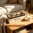 thumbnail image 4 of Wooden Tea Storage Box with Lid | Divided Compartment Organizer for Tea Bags, Snacks, Spices | Desktop Kitchen Counter Decor | Home Office Tidy-Up, 4 of 7