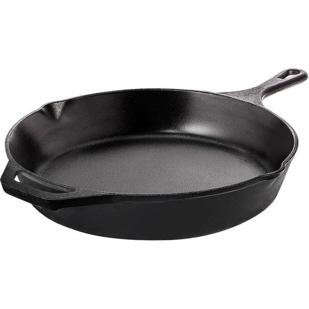 Sartén de hierro fundido Utopia Kitchen de 26 cm, para chef, pre-sazonada, apta para parrilla, para uso en interiores y exteriores, color negro