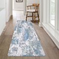 thumbnail image 1 of Qucyy ft. Hallway Rug Non-slip Washable Area Rug Modern Hallway Rug with Rubber Backing Soft Pile Low Pile Area Rug for Hallway Kitchen Bathroom 2x6 Stylish and Versatile Beautiful Blue and Gray, 1 of 5