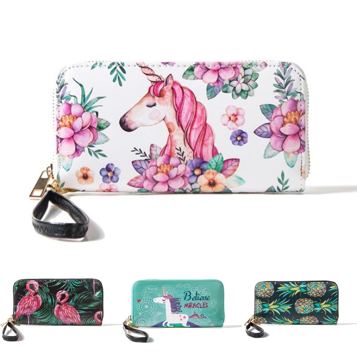 InterestPrint Womens Dinosaurs Clutch Purse Card Holder Organizer Ladies Purse