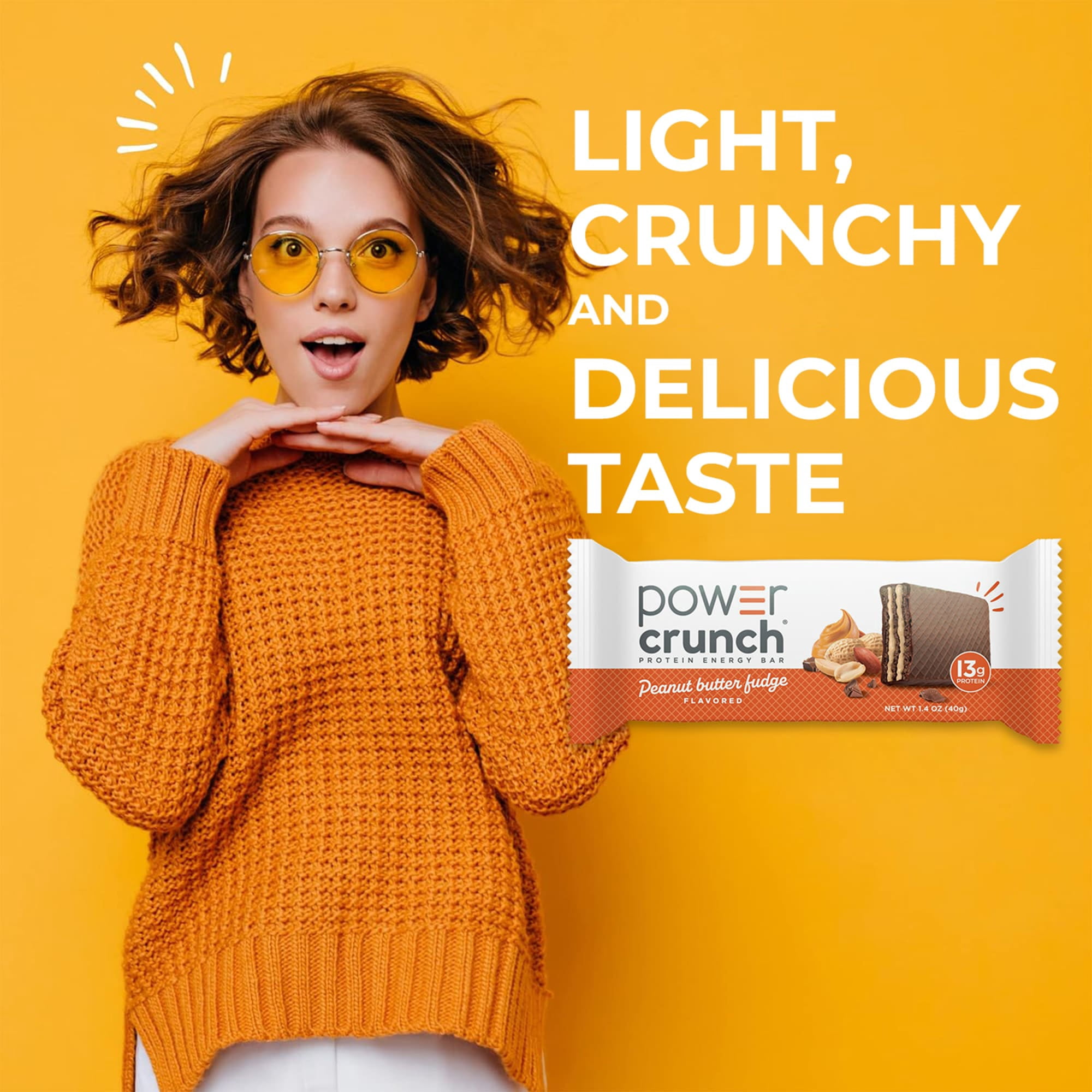 Power Crunch Protein Energy Bars, Peanut Butter Fudge 1.4oz, 5 Count Box