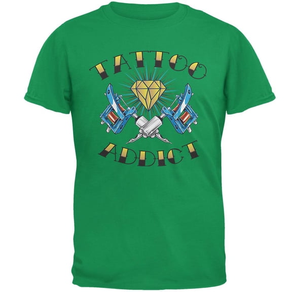 Tattoo Addict Irish Green Adult T-Shirt - Medium
