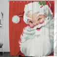 thumbnail image 2 of Christmas Jolly Santa Shower Curtain 72X72 Inch with Hooks, 2 of 6