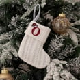 thumbnail image 2 of CuiLiyq 7.8" Mini Cute Knit Embroidered Christmas Stocking, Personalized Initial Christmas Stocking Family Holiday Xmas Party Decor (White, Letter-O), 2 of 2