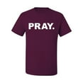 thumbnail image 2 of Wild Bobby Pray. Inspirational/Christian Men Graphic Tee, Maroon, 4X-Large, 2 of 5
