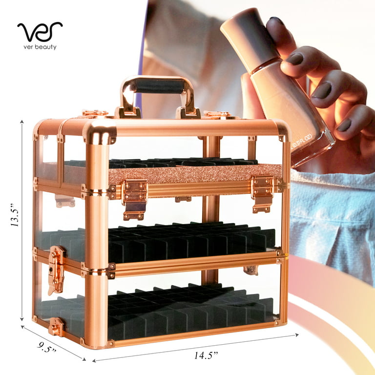 Ver Beauty Rolling Nail Case and Makeup Case Organizer Storage with Drawers