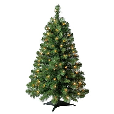 Holiday Time Prelit 105 Clear Incandescent Lights, Indiana Spruce Black  Artificial Christmas Tree, 4' - Walmart.com
