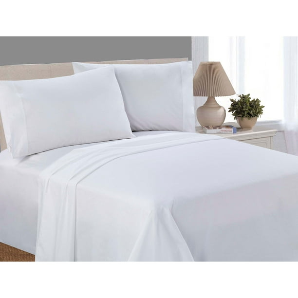 Mainstays 100 Cotton Percale, 200 Thread Count Sheet Set, Queen