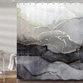 thumbnail image 1 of Marble Shower Curtain For Bathroom, Abstract Modern Black And Gold Fabric Shower Curtain Set, Cool Rest, 1 of 5