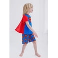 thumbnail image 4 of DC Comics Justice League Toddler Boys' Cosplay Pajama Shirt and Shorts Set with Cape Blue Red Superman, 4 of 6