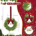 thumbnail image 2 of 6Pcs 11.81in Artificial Norfolk Pine Christmas Cabinet Wreaths, Mini Wreath with Red Velvet Bow & Golden Bells, Hanging Wreath for Kitchen Cabinet Door Window Indoor Outdoor Holiday Decor, 2 of 8